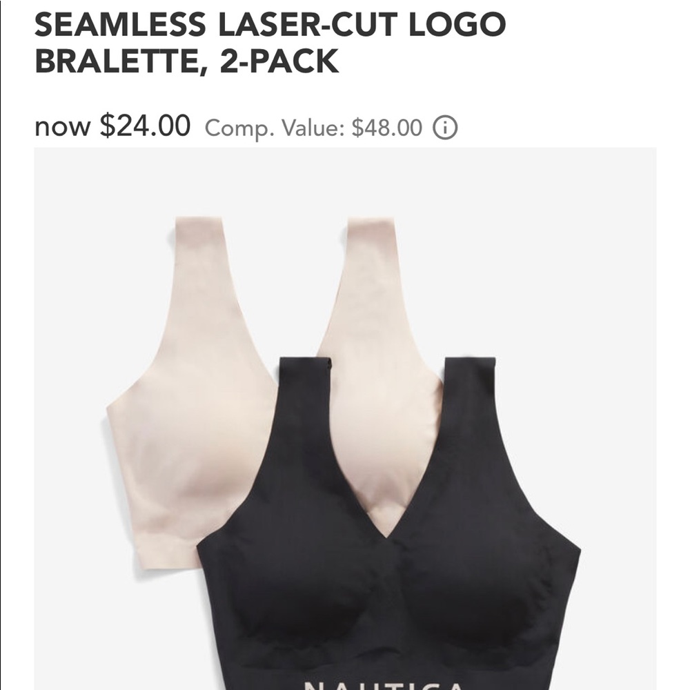 Pair of Nautica Bralettes, Size S
